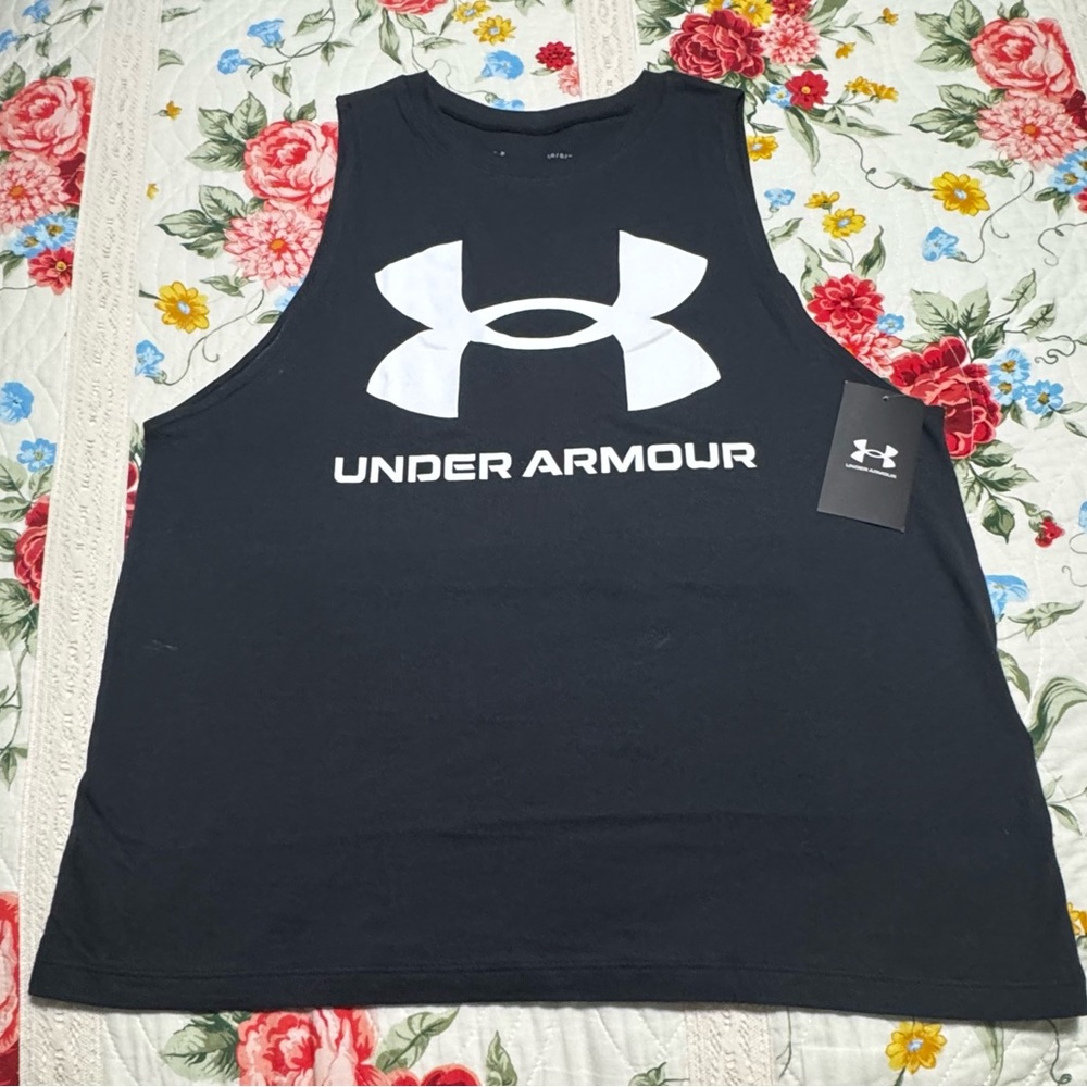 Under Armour Rival Black Tank Top size Large NWT